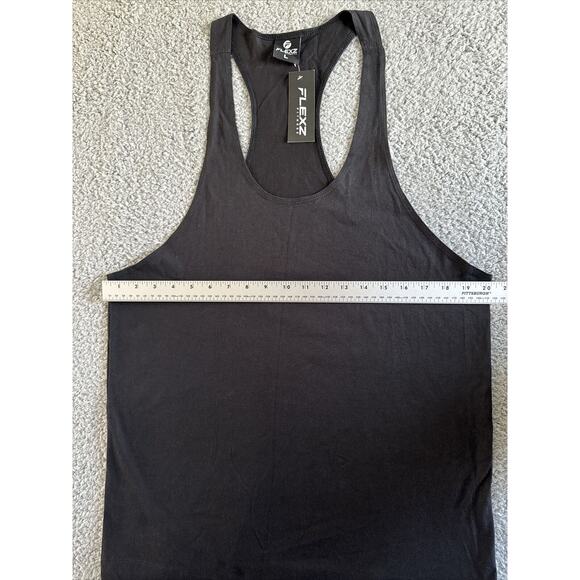 Men's Flex’s Fitness Muscle Tank Gym Active Wear Unisex Bodybuilding NWT Blk L - Picture 4 of 9